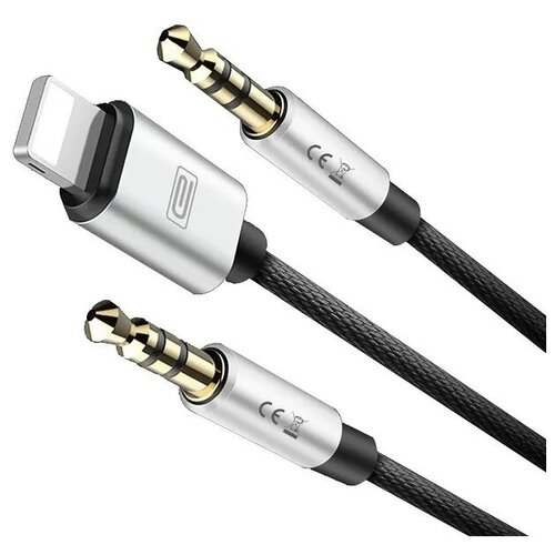 Кабель Aux - Lightning Ealdom ET-AUX05 2в1 1,2м черный аудио ресивер earldom et m64 bluetooth 5 0 aux