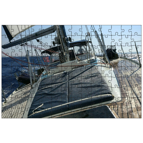 фото Магнитный пазл 27x18см."волны, лодка, море" на холодильник lotsprints