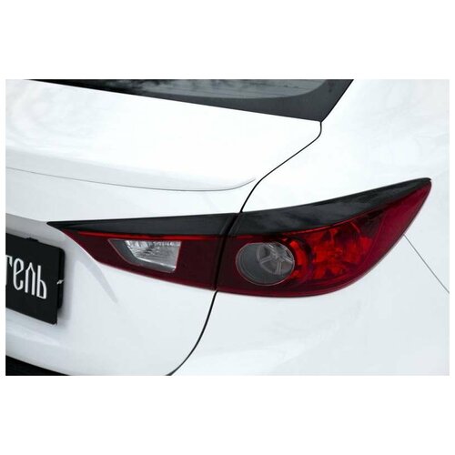 Накладки на задние фонари (реснички) Mazda 3 седан 2013-2016 (III дорестайлинг)