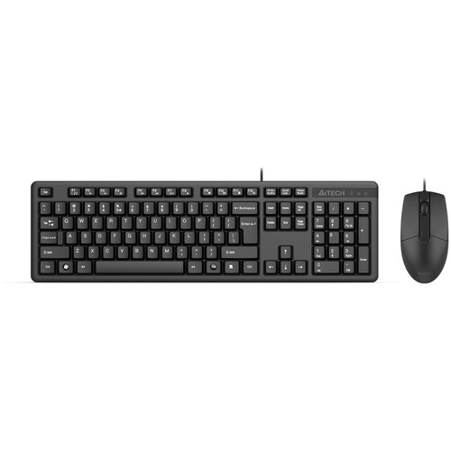 Комплект клавиатура + мышь A4Tech KK-3330S, черный, английская/русская