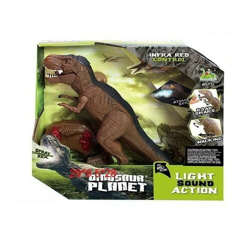Купить Динозавр на р/у Junfa Планета динозавров , Тираннозавр Рекс, пускает пар, звук, свет (ZY1059142), Junfa toys