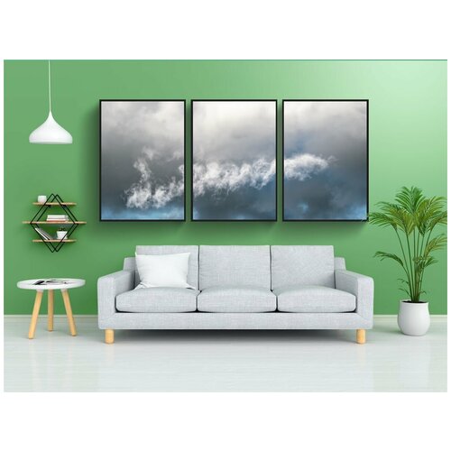 фото Набор модулных постеров для интерьера "облака, небо, кучевые облака" 60x90 см. в тубусе, без рамки lotsprints