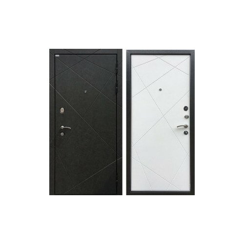 Входная дверь Ратибор Эстет 3К (Штукатурка Графит / Силк Сноу)