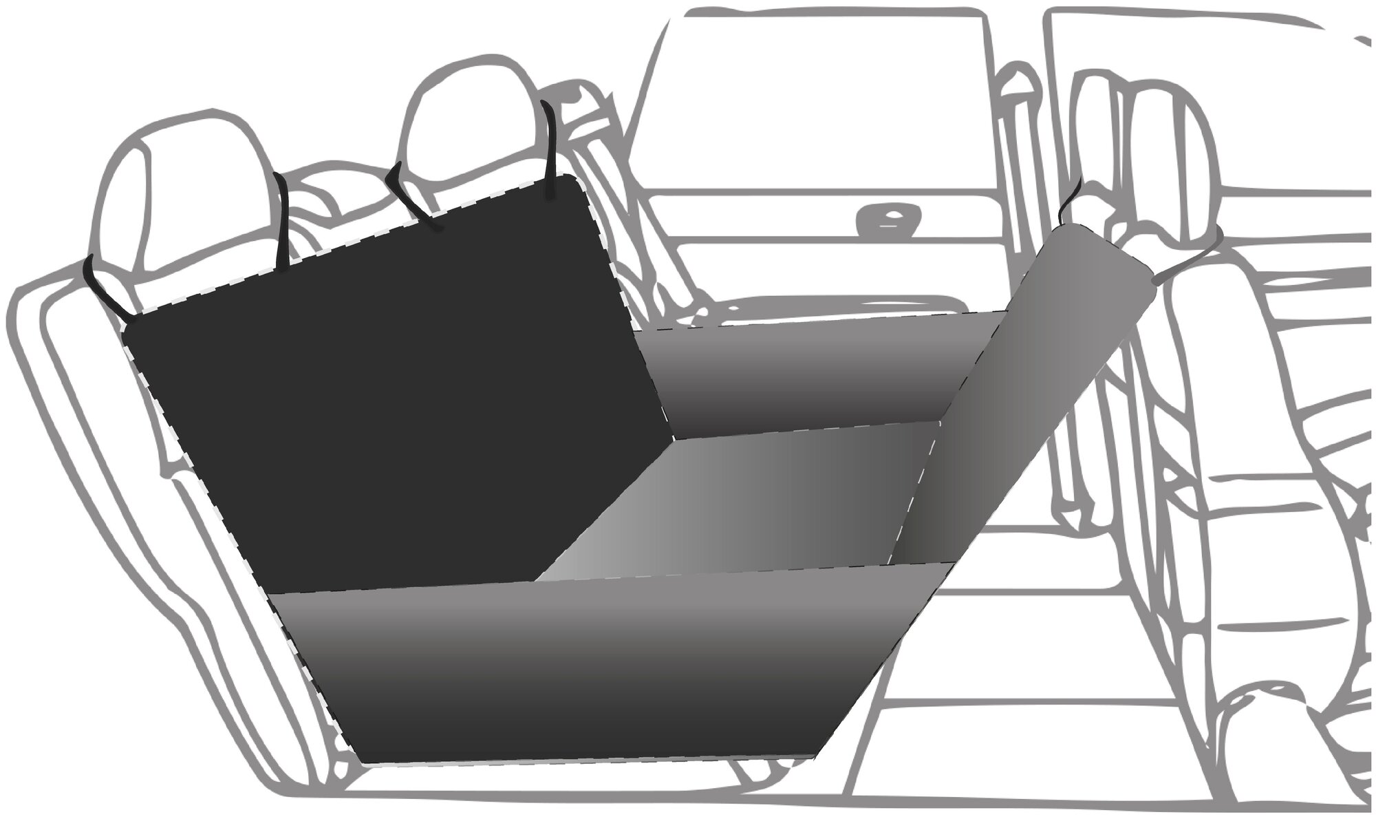 Автогамак для перевозки животных Монморанси "Накидка на сидение для собак с защитой двери", цвет: серый,140*60*25см