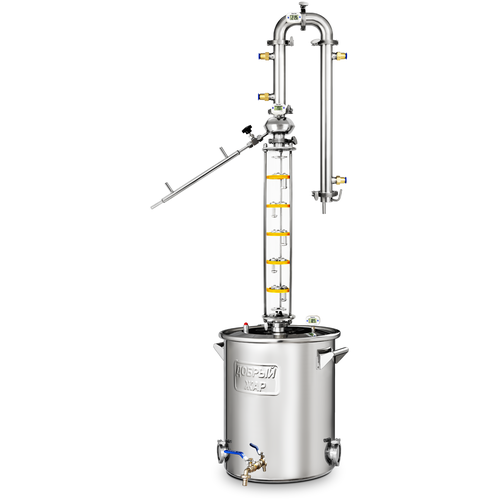 Самогонный аппарат Добрый Жар Титан с тарельчатой колонной и узлом отбора 40 литров