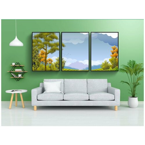 фото Набор модулных постеров для интерьера "иллюстрация, справочная информация, обои на стену" 60x90 см. в тубусе, без рамки lotsprints