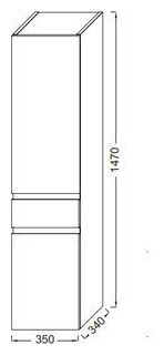 Пенал подвесной Jacob Madeleine EB2069G-J5 блестящий белый L - фотография № 6