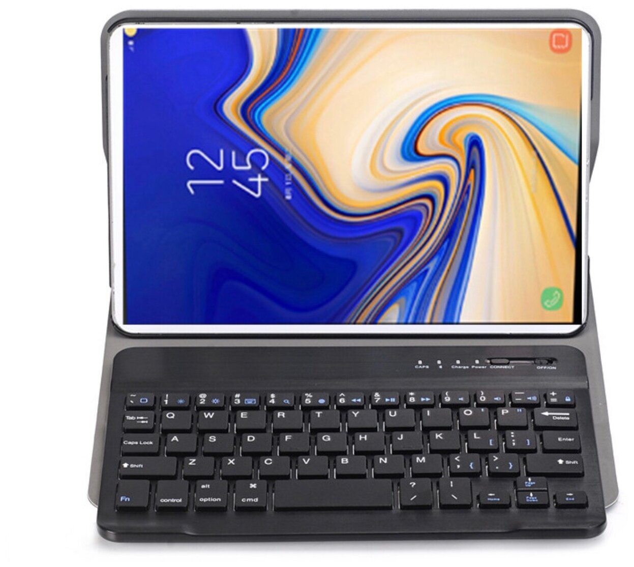 Клавиатура MyPads для Samsung Galaxy Tab A 80 (2019) SM-T290 / T295 съемная беспроводная Bluetooth в комплекте c кожаным чехлом и пластиковыми н