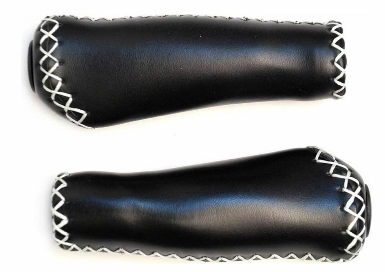 фото Грипсы JOY KIE MTB HL-GB310 135mm, эргономические, резина/кожзам, черные H000008037