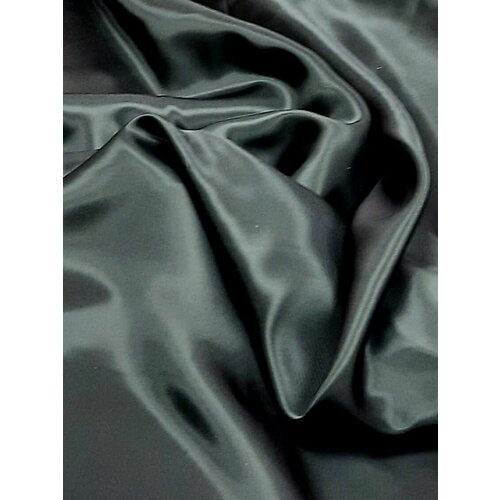 Ткань подкладочная Twill, Жаккард, Поливискоза, цвет чёрный, гладкокрашенный