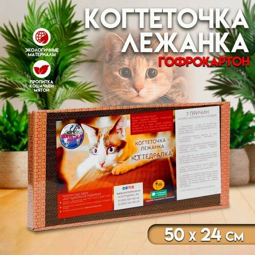 Домашняя когтеточка-лежанка для кошек 50 x 24 см 651₽