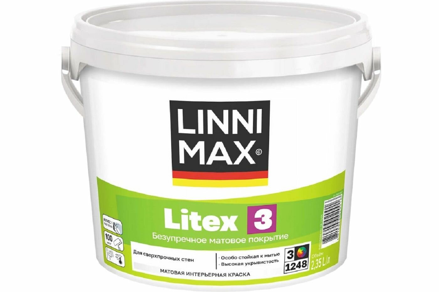 LINNIMAX Litex 3 Бесцветная краска для внутренних работ Литекс 3 База 3 2.35 л