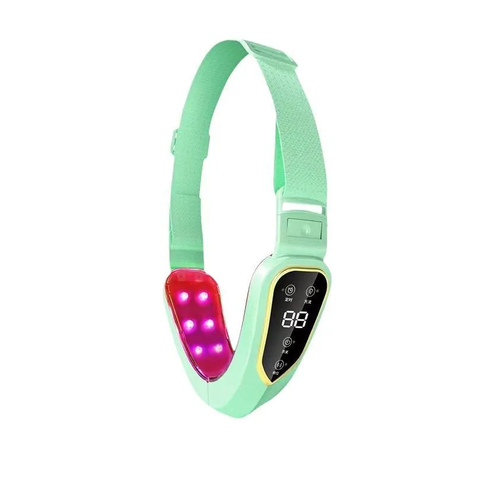 Светодиодный лифтинг массажер для лица для подтяжки щек и лица терапевтический бандаж для похудения зеленый 131000₽