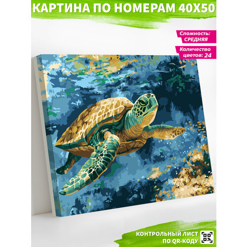 Картина по номерам на холсте 40х50 см Морская черепаха морская черепаха раскраска картина по номерам на холсте