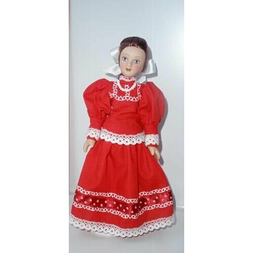 Кукла коллекционная в праздничном костюме Оренбургской казачки