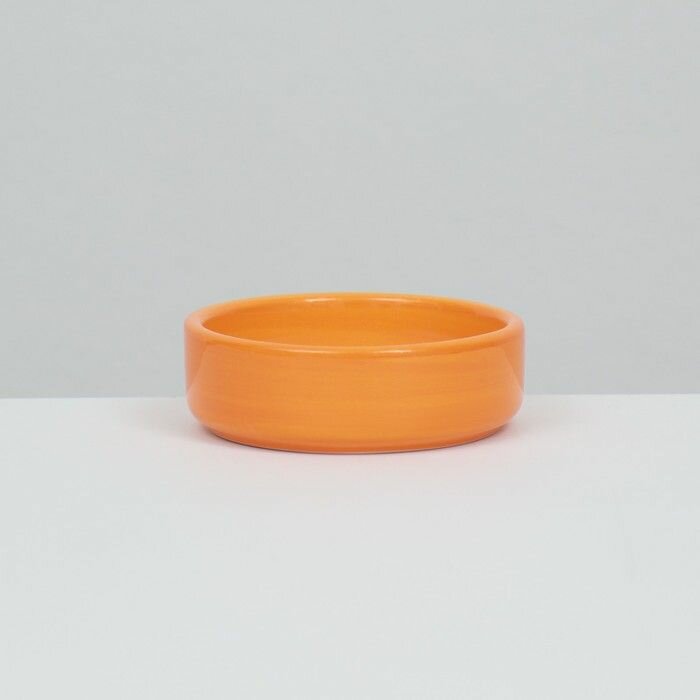 Миска керамическая с морковками 80 мл 8,8 х 8,8 х 3 см, оранжевая