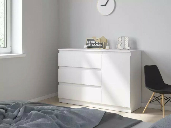 Комод белый MALM Т-7 Stern Белый снег 8685 BS по мотивам IKEA Икея 123х86х43 см, ЛДСП