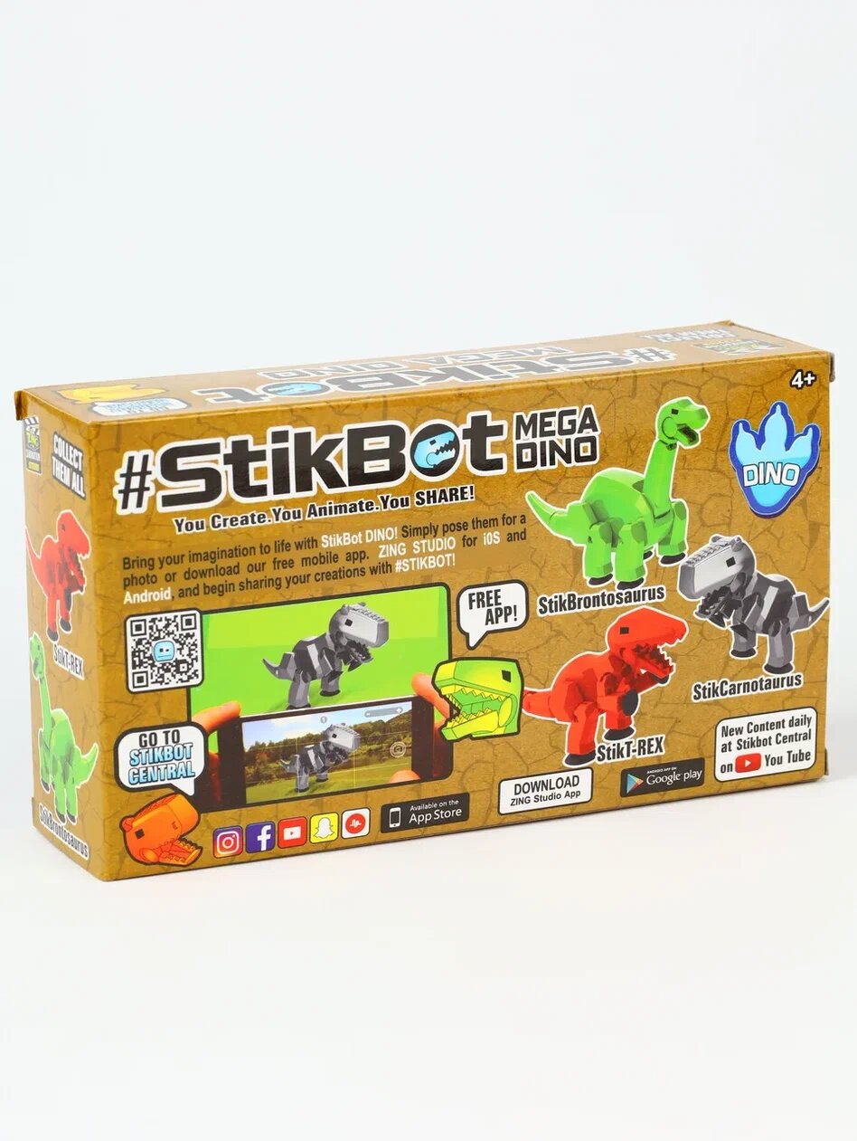 Игровой набор Stikbot Mega Dino