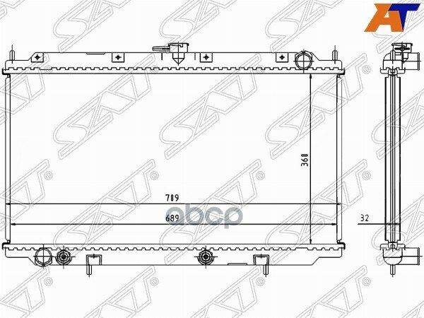 Радиатор Nissan Ad 99-02 / Primera 95-02 / Sunny 98-04 / Wingroad 99-05 Sat арт. ST-10-0059