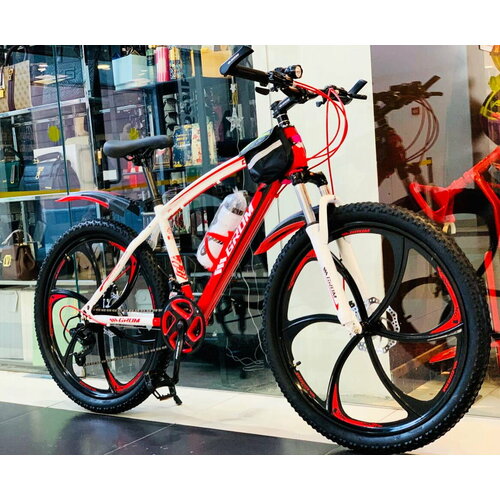 Горный велосипед на дисках GROM городской 26 дюймов взрослый мужской и женский для прогулки скоростной спортивный велик для подростков белыйкрасный 2899000₽