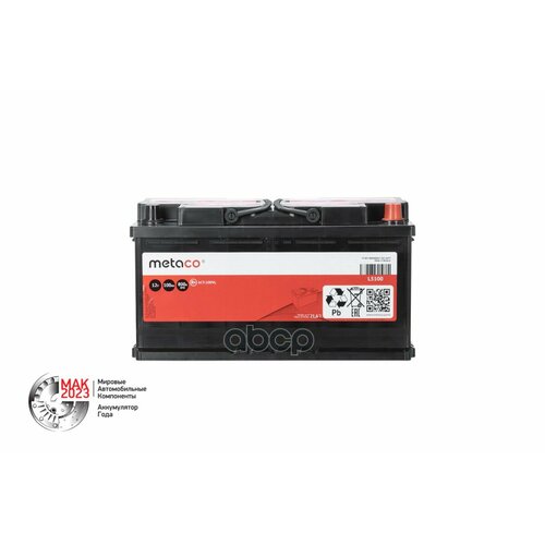 Аккумулятор Metaco 100Ач 800А 353Х175х190 R Etn0 METACO арт L5100 13700₽