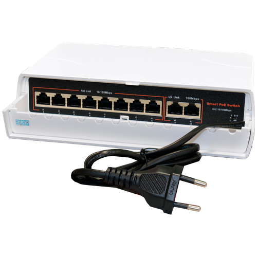 Неуправляемый коммутатор XVI SEP1081 10_портов 8_портов 100Мбитc с PoE 2_порта 100Мбитс 120Вт 5445₽