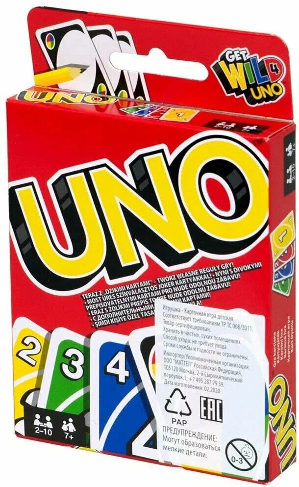 Настольная игра Mattel Uno (Get wild 4)