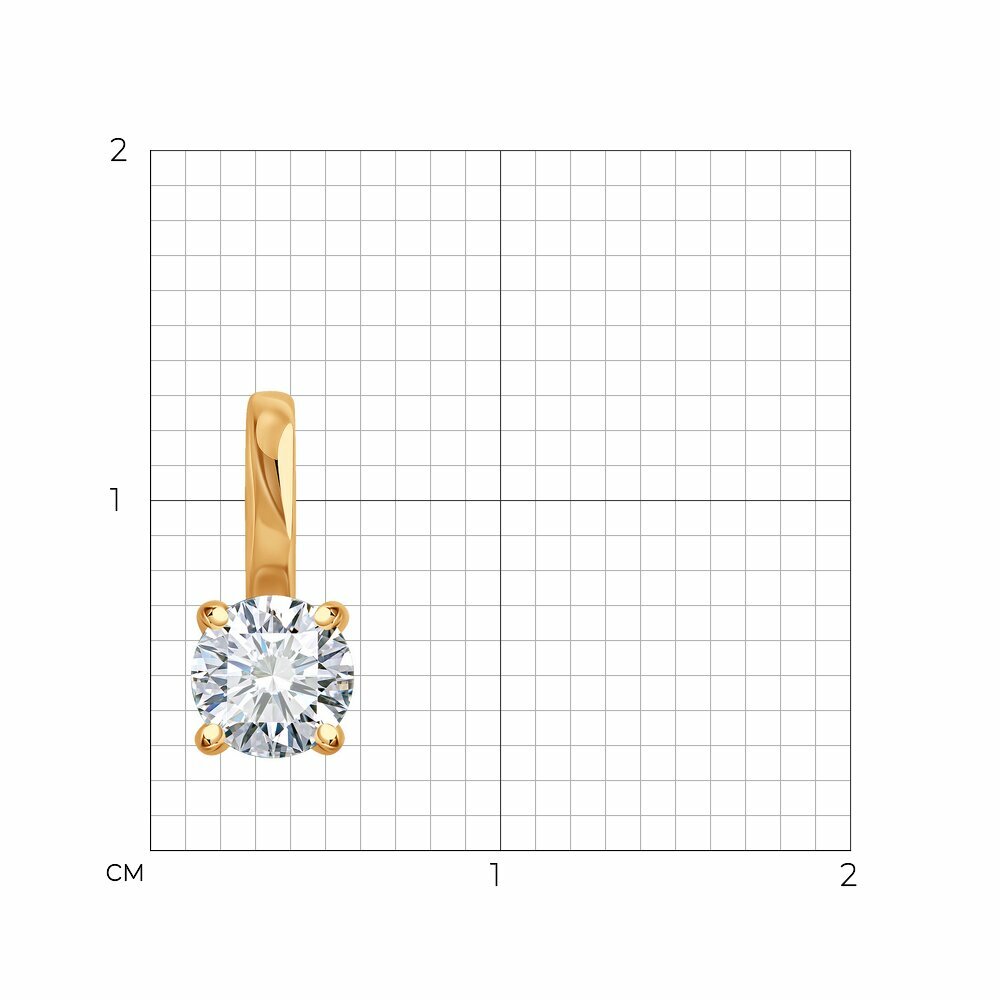 Подвеска Diamant, красное золото, 585 проба, фианит — фото 1