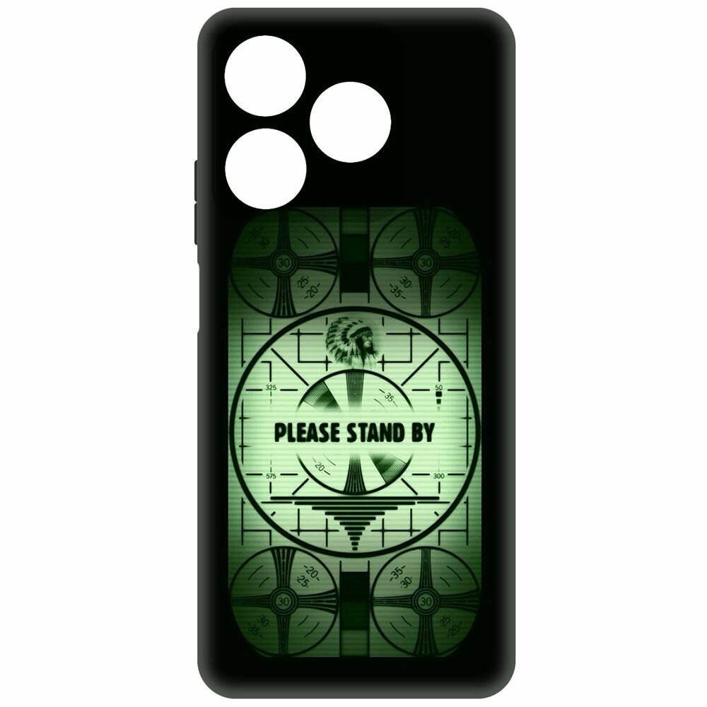 Чехол-накладка Krutoff Soft Case Фоллаут (Fallout) - Пожалуйста, подождите для Realme C61 черный