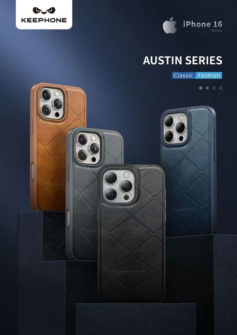 Чехол-накладка Keephone KEEPHONE AUSTIN Casse для iPhone 16 Pro -коричневый