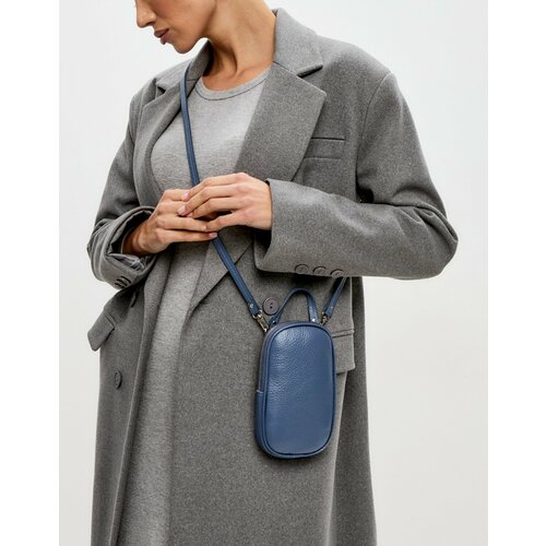 Сумка кросс-боди Capsa, фактура зернистая, голубой