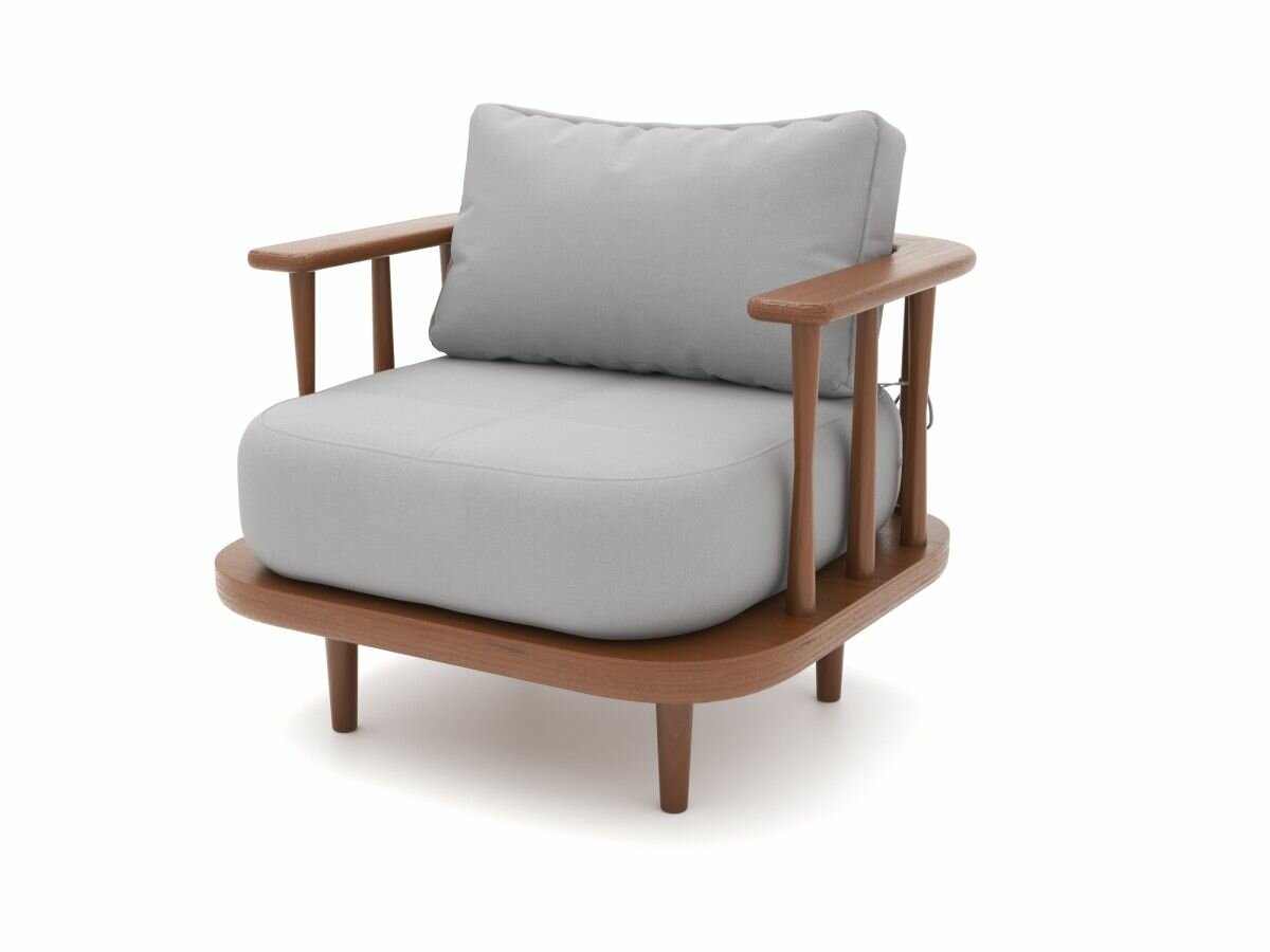 Кресло Soft Element Ламе, массив дерева, серый, садовое на дачу, для кафе, в зону ожидания