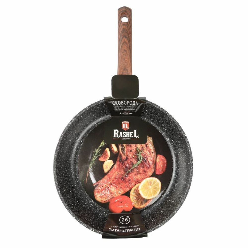 Сковорода Rashel Титан&Гранит 24 см черный R-10424
