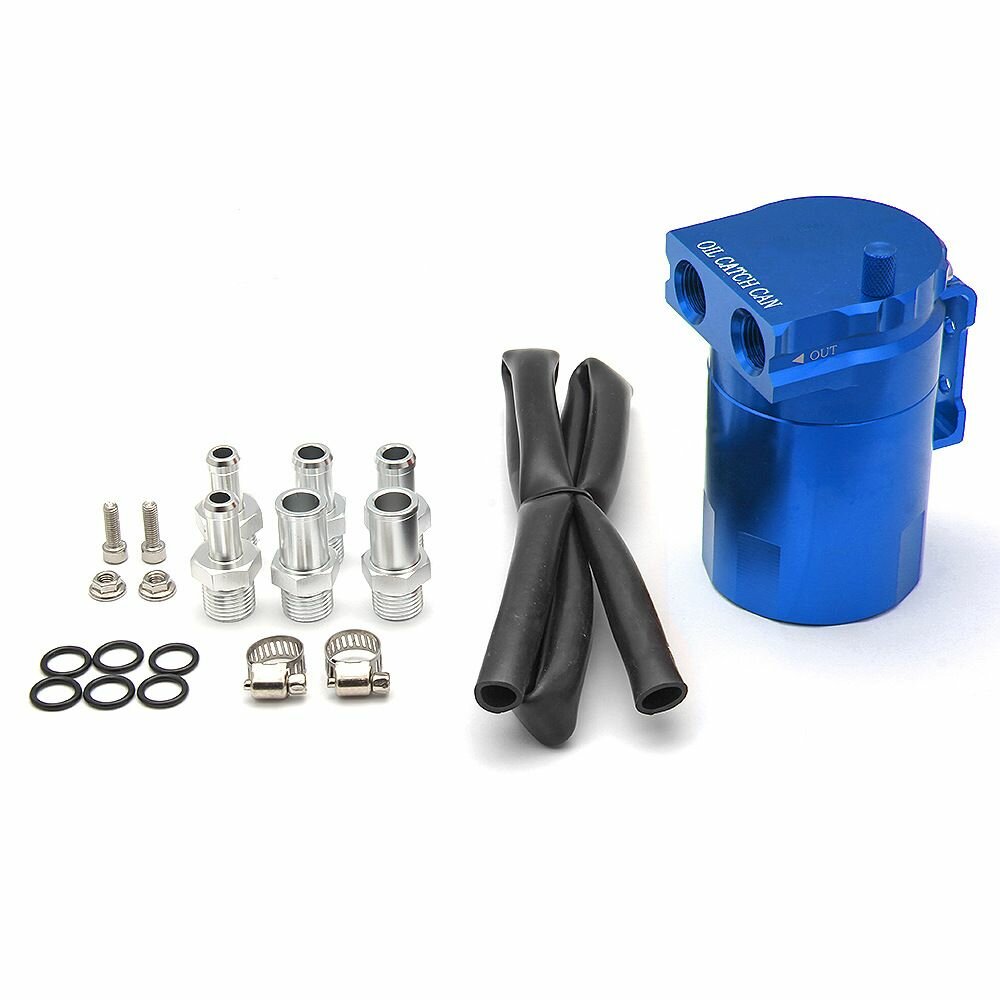 Маслоуловитель / маслопомойка универсальный 2 выхода со сменными штуцерами 10/12/15мм синий