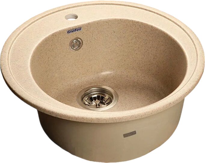 Мойка кухонная GranFest Rondo GF-R510 51x51 бежевая круглая российская