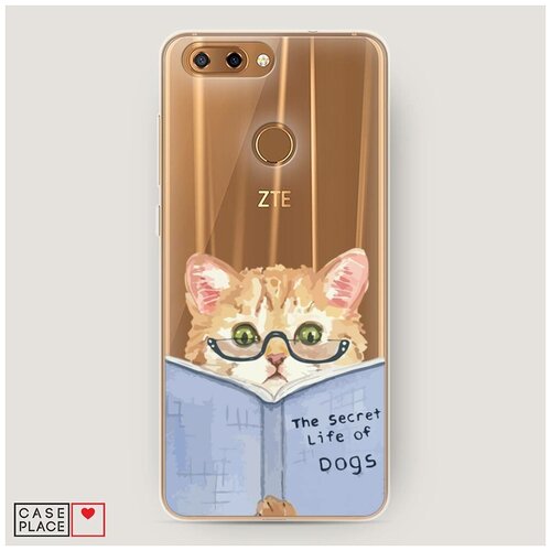 фото Силиконовый чехол "кот читает книгу" на zte zte blade v9 vita / зте блейд v9 вита case place