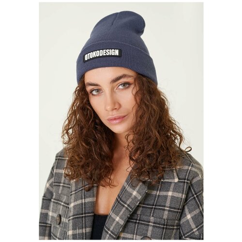 фото Шапка бини otokodesign, размер 50, серый