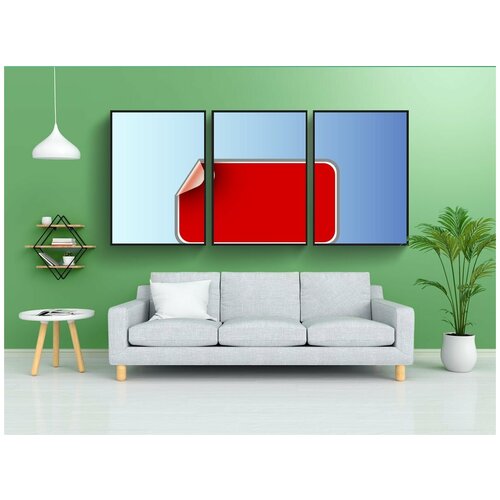 фото Набор модулных постеров для интерьера "красный, информация, наклейка" 60x90 см. в тубусе, без рамки lotsprints