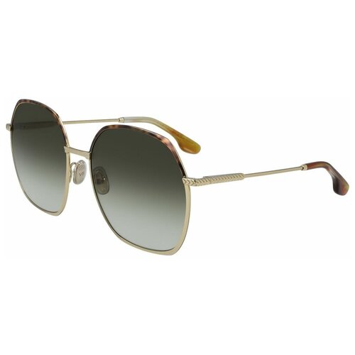 Солнцезащитные очки Victoria Beckham, шестиугольные, оправа: металл, для женщин, золотой