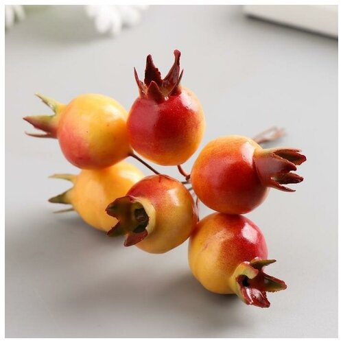 фото Набор декоративных букетиков "гранат" 6 шт, красно-жёлтый mikimarket