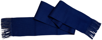 Шарф мужской классический однотонный с бахромой и добавлением шерсти, синий, длина 170 см