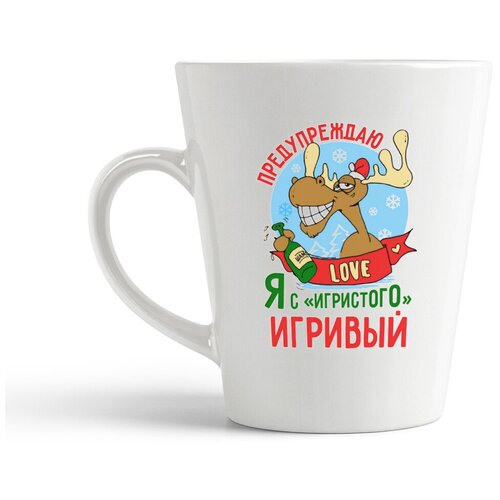 фото Кружка-латте coolpodarok "прикол. новый год. предупреждаю, я с игристого игривый"
