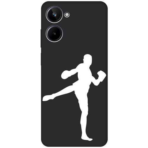 Матовый чехол Kickboxing W для Realme 10 4G / Рилми 10 4Г с 3D эффектом черный матовый чехол love charger w для realme 10 4g рилми 10 4г с 3d эффектом черный