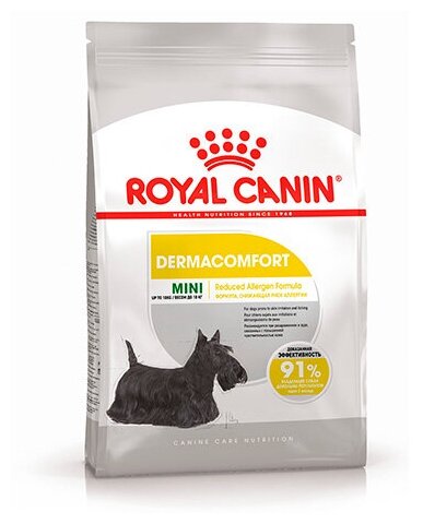 С Кожным раздражением и зудом 1 кг сухой корм роял канин мини дермакомфорт для собак мелких пород