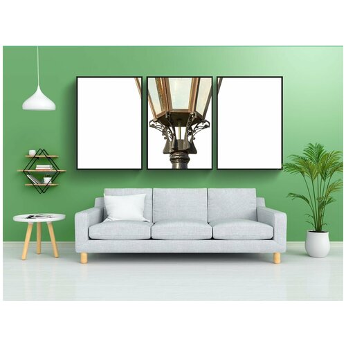 фото Набор модулных постеров для интерьера "уличный фонарь, старый, античный" 60x90 см. в тубусе, без рамки lotsprints