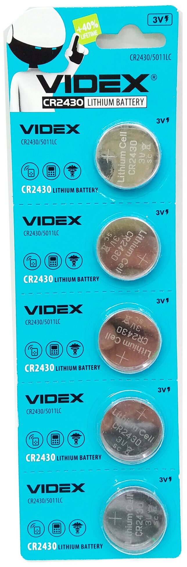 Батарейка литиевая VIDEX CR2430 (5 шт.)