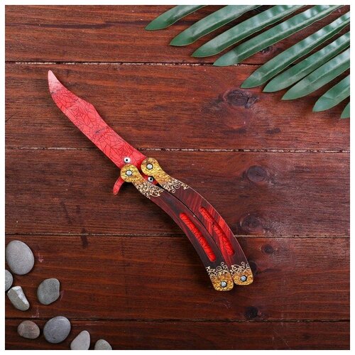 фото Сувенир деревянный «нож бабочка, красный гранит» mikimarket