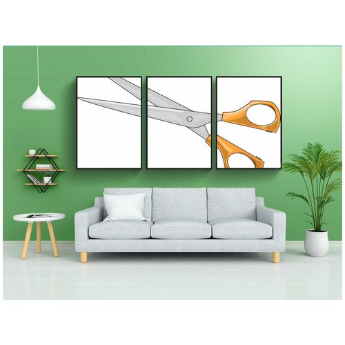 фото Набор модулных постеров для интерьера "ножницы, острый, орудие труда" 60x90 см. в тубусе, без рамки lotsprints