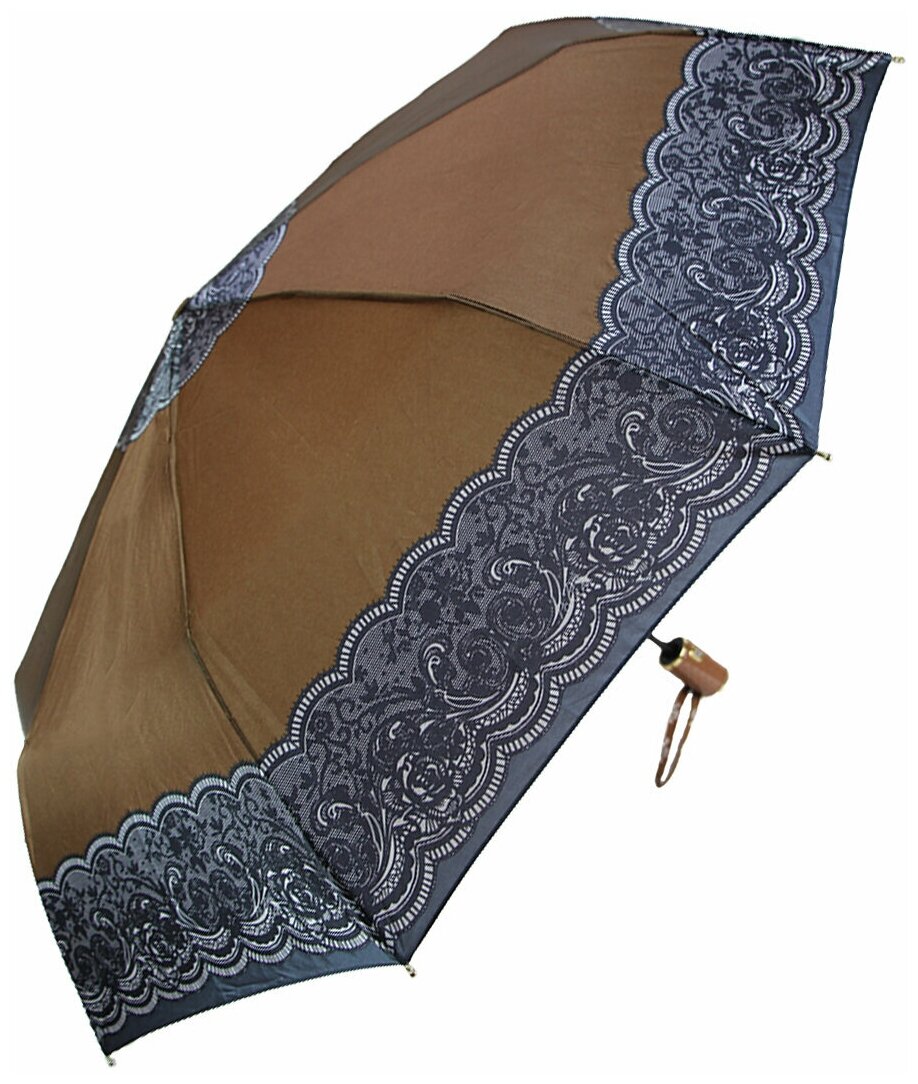 Женский складной зонт Popular Umbrella 1255/коречневый