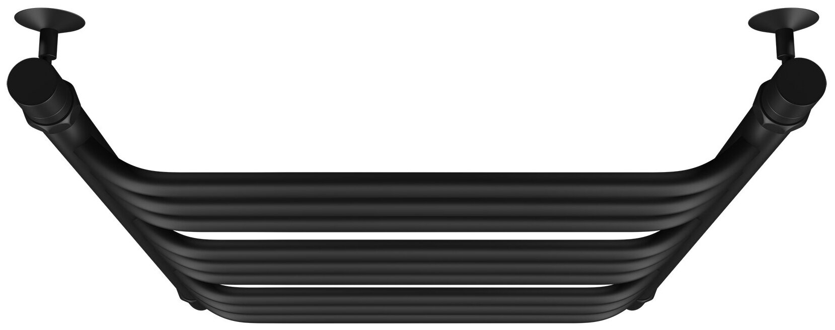 Полотенцесушитель водяной Di Kron 800 мм 500 мм форма лесенка черный матовый - фотография № 6